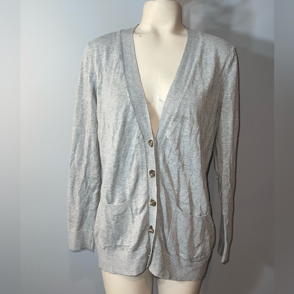 Grace Elements gray v-neck cardigan sweater womans size large